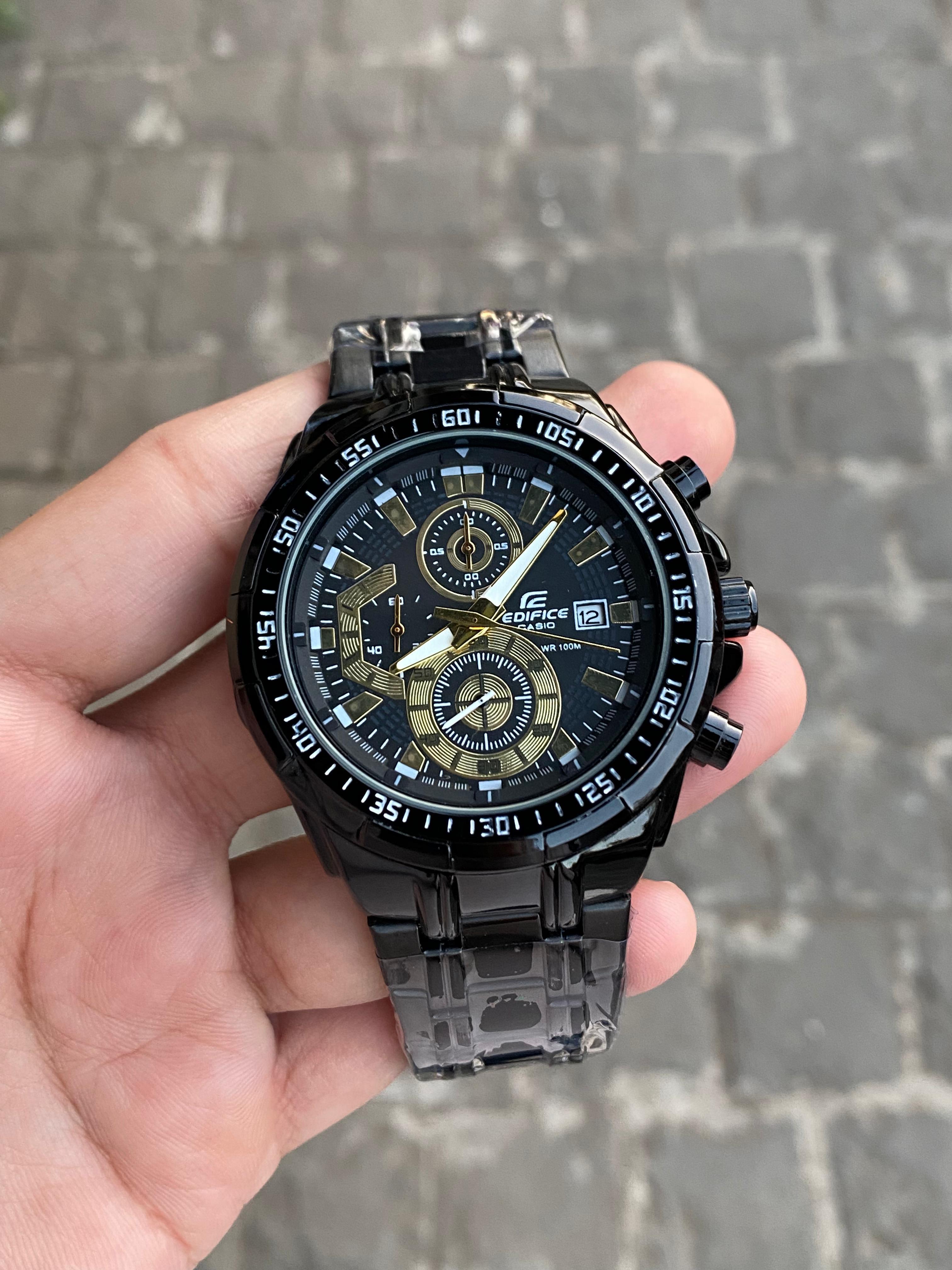 EDIFICE LUXURY Black Tone Classic men's Watch 