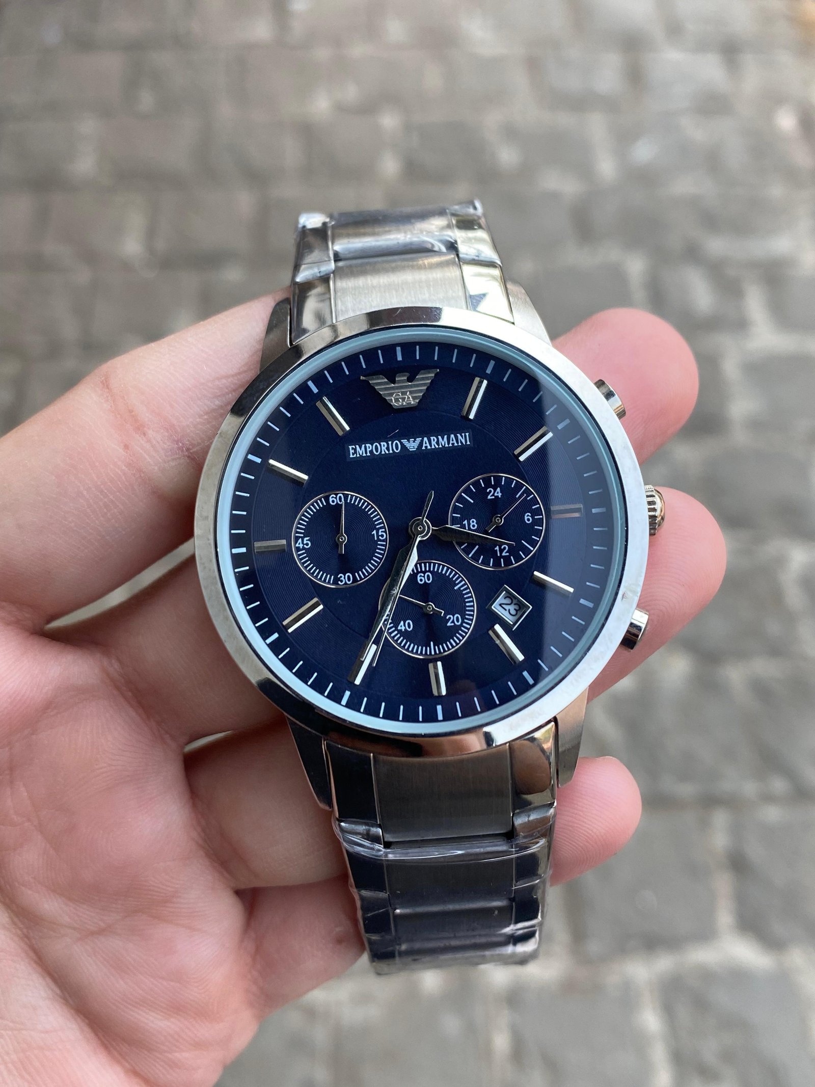 Emporio Armani Classic Blue dial Watch For Men