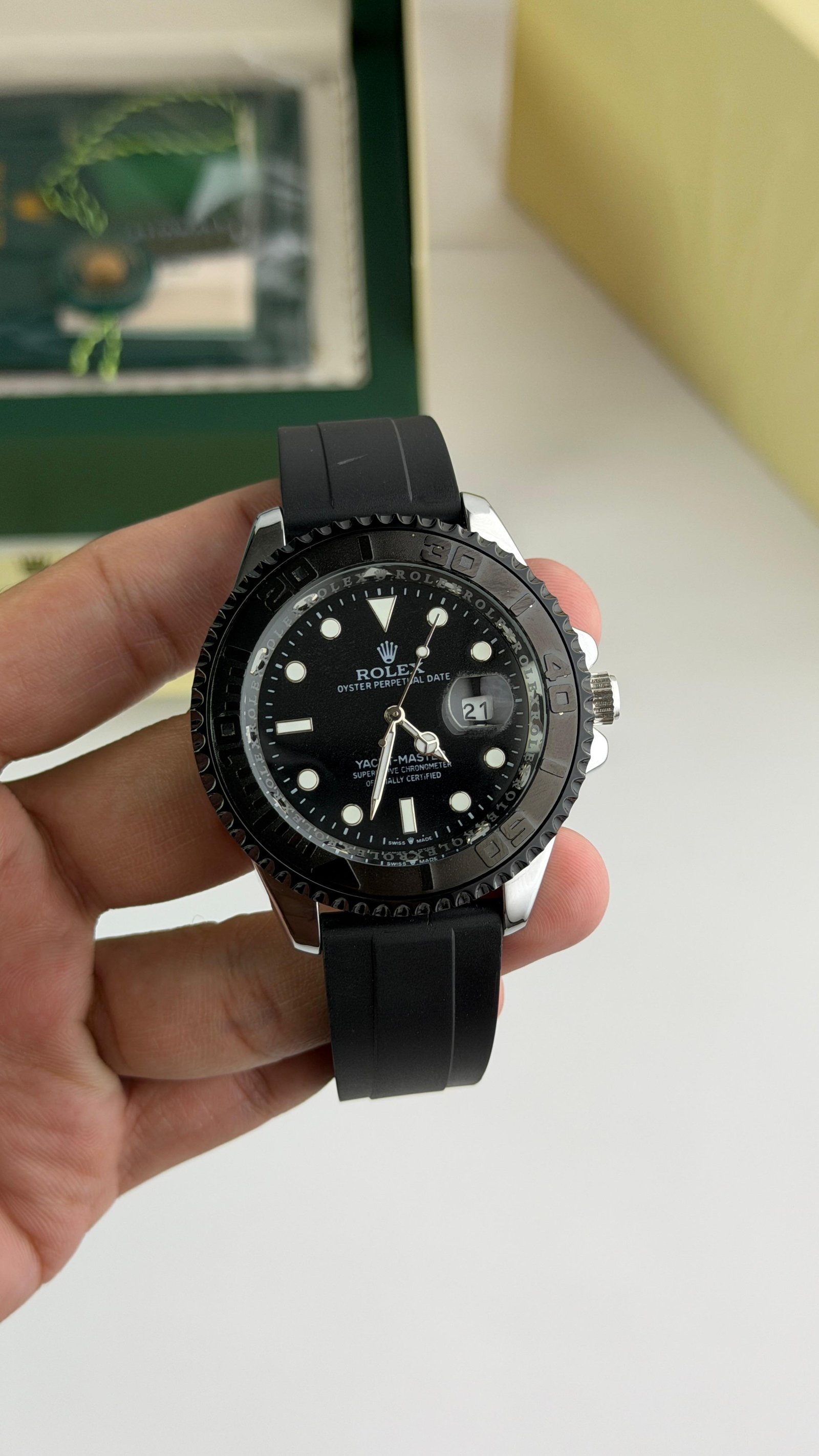 Rolex Yatchmaster Premium Silver Outer Bezel Watch For Men 