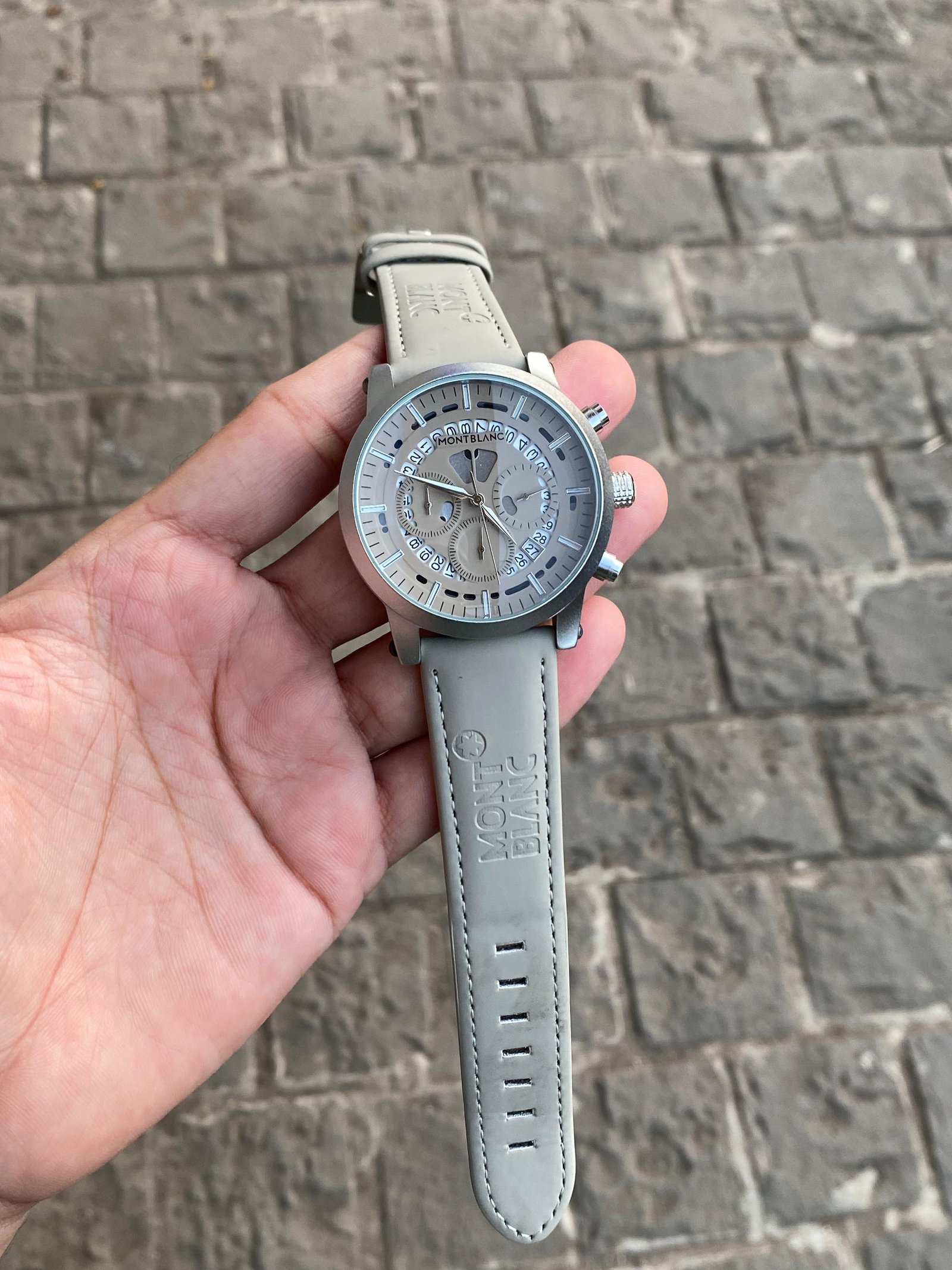 Mont BLANC Leather Strap Chronograph Watch 