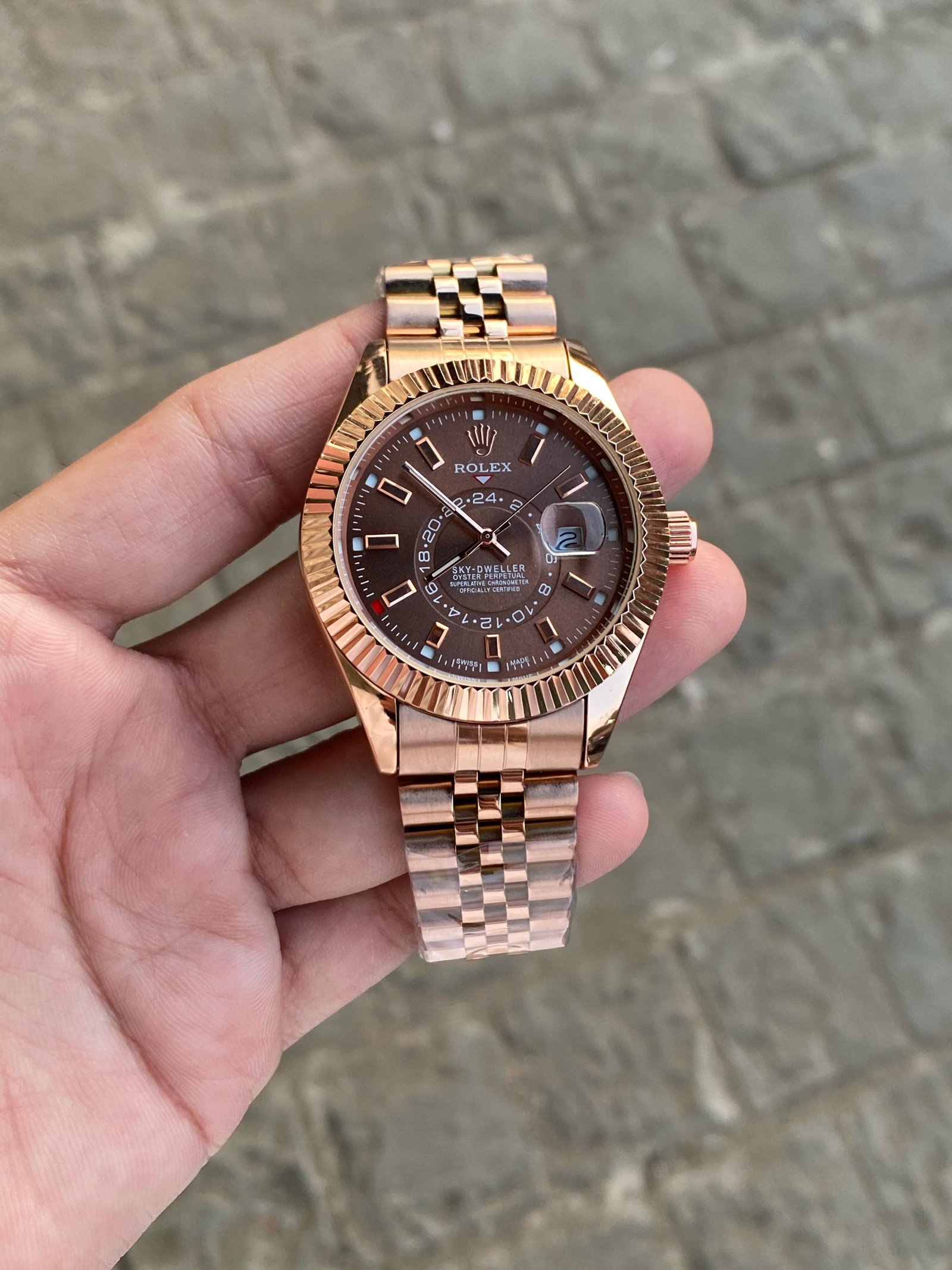 Rolex Sky DWELLER ROSE GOLD Watch For Men 