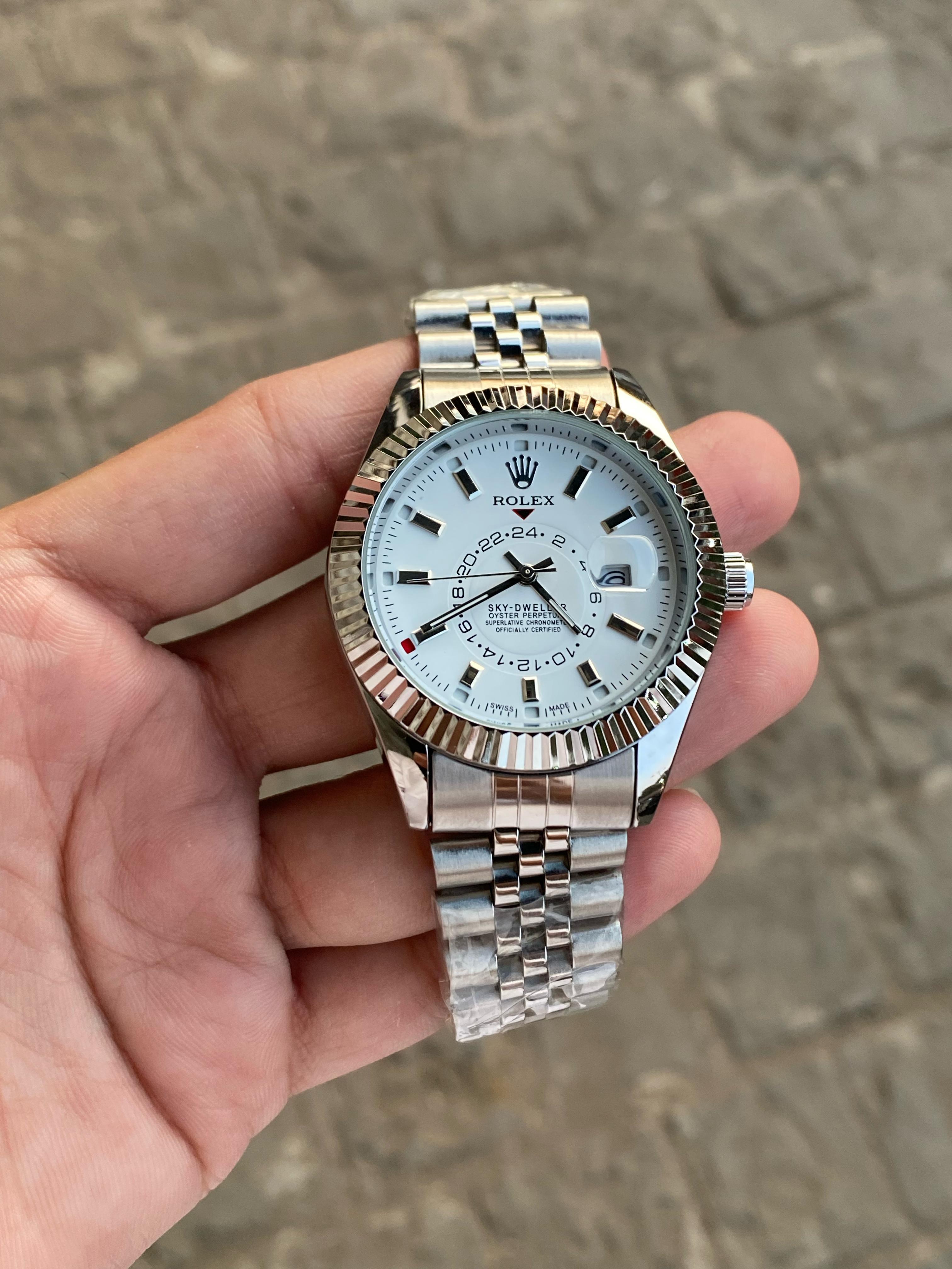 Rolex Sky DWELLER Silver Edition  Watch For Men 