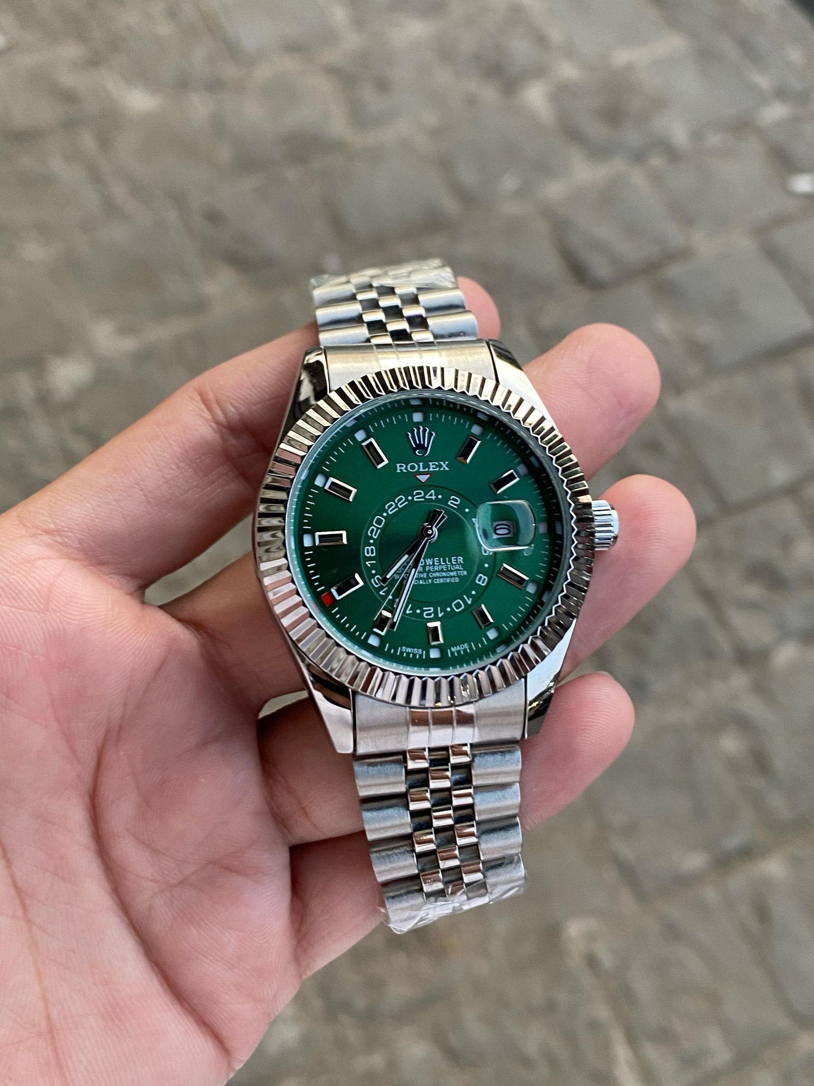 Rolex Sky DWELLER Green Dial Premium Watch For Men 