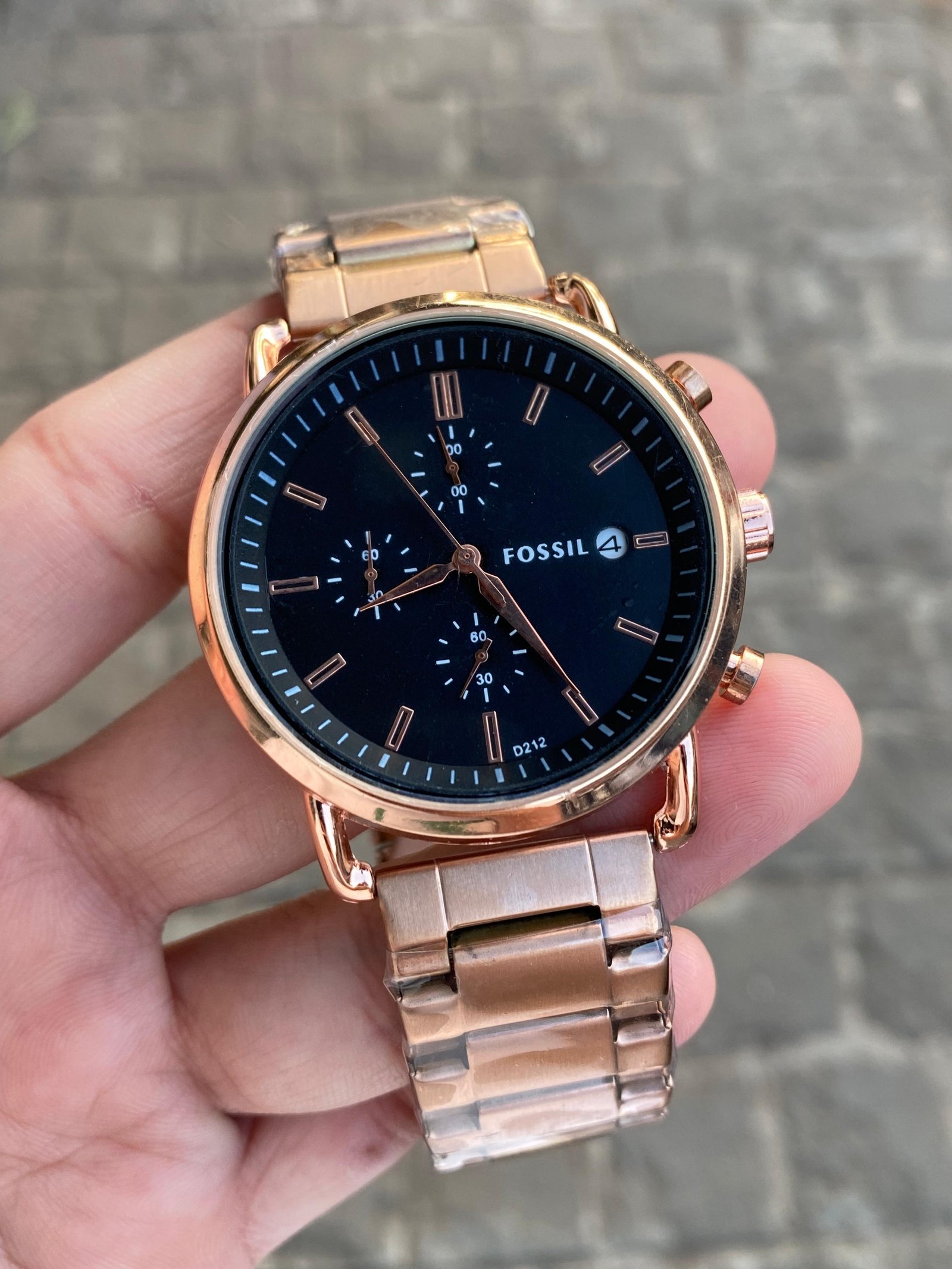 Fossil Commuter Rose Gold Chronograph Watch For Men 
