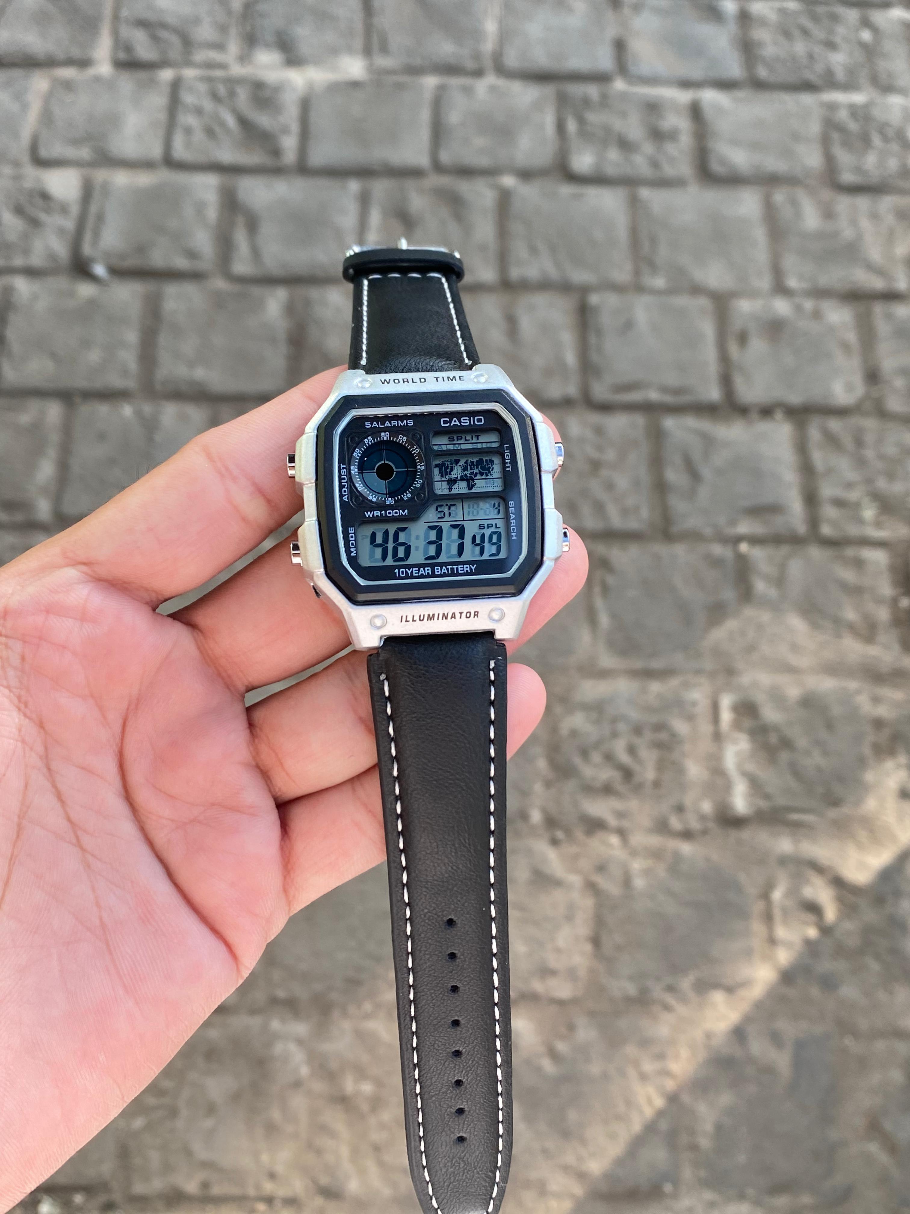 Casio ROYALE Leather Strap Digital Master Piece FOR MEN