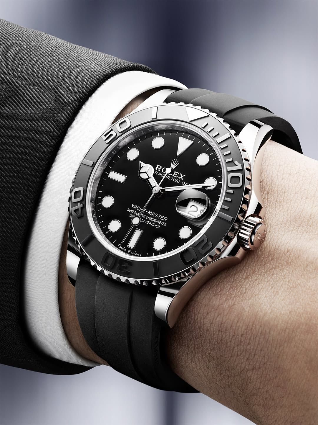 Rolex Yatchmaster Premium Silver Outer Bezel Watch For Men 