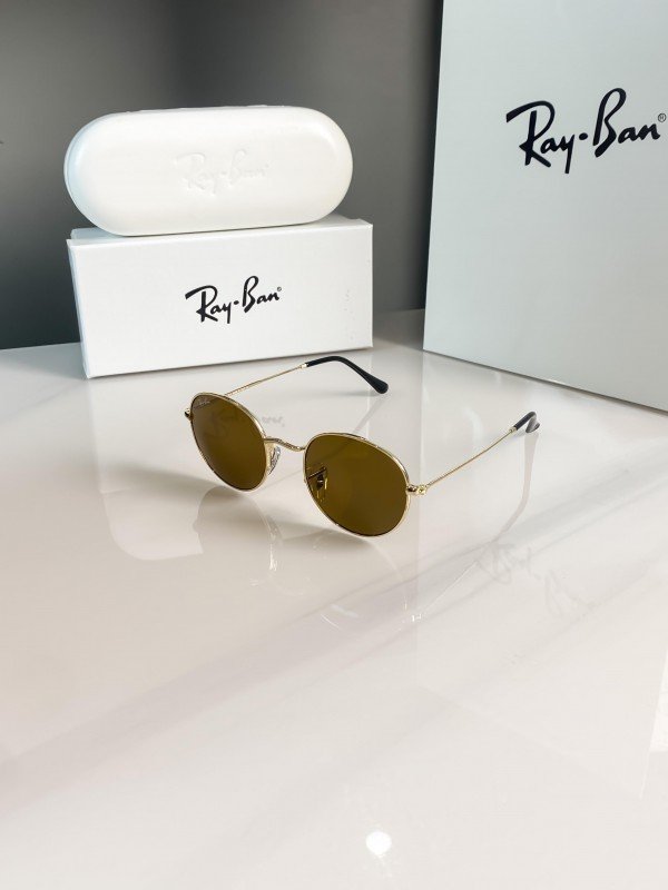 Ray-Ban 3447 Brown Shade Round Sunglass For Men 