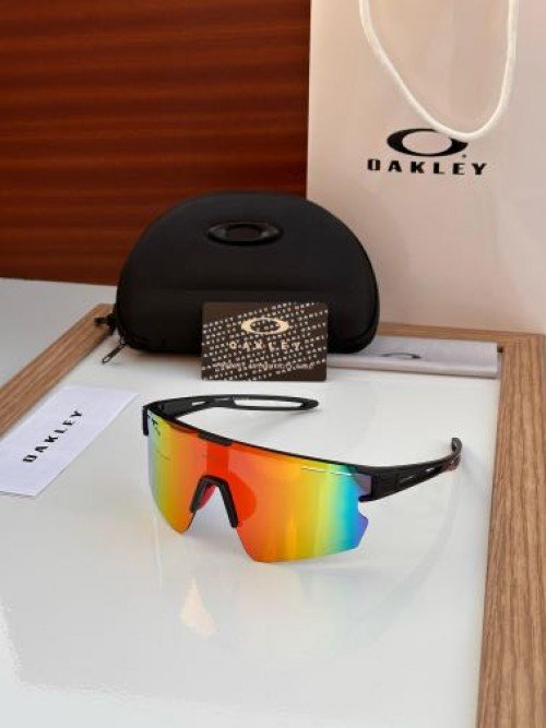 Oakley Rainbow Shade Black Frame Sports Trending Sunglasses ( Unisex )