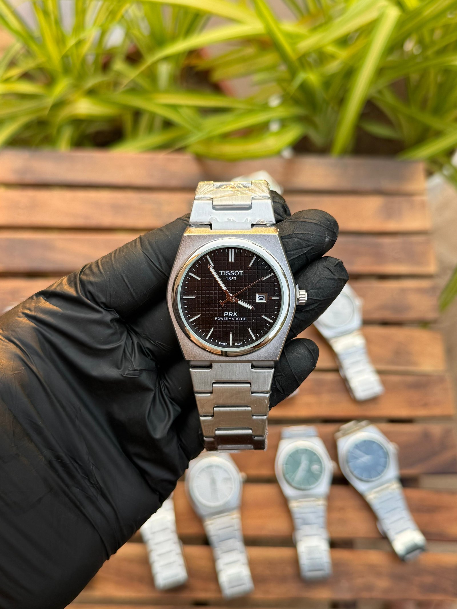 Tissot PRX SILVER CHROME Black Luxury Watch For Men 