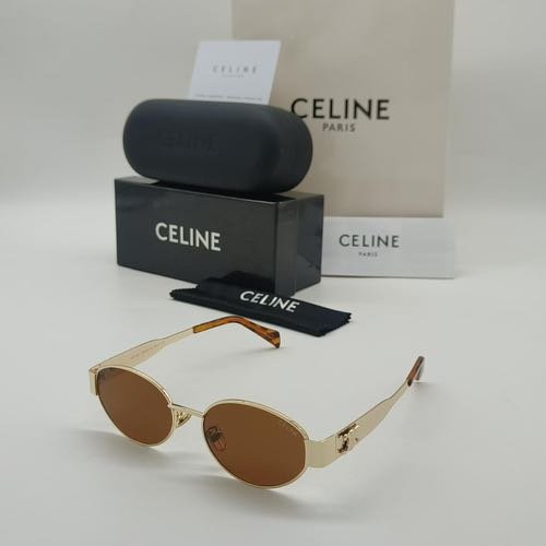 Celine Oval Shape Unique Retro Style Brown Shade ( Unisex )