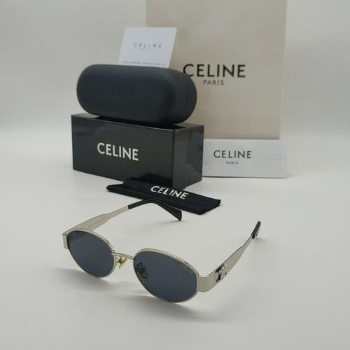 Celine Oval Shape Unique Retro Style Silver Edition sunglasses ( Unisex )