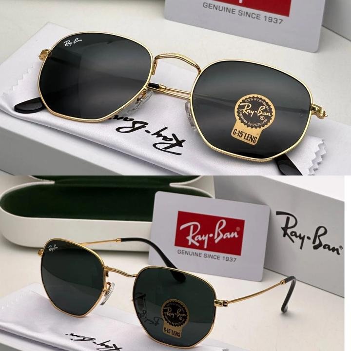 Ray-Ban Hexa CLASSIC Ever Green Sunglass ( Unisex )