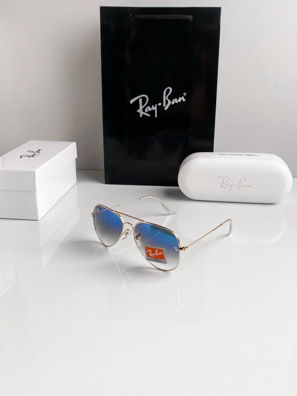 Ray-Ban Dual shade Blue Gradient Gold Frame Aviator ( Unisex )