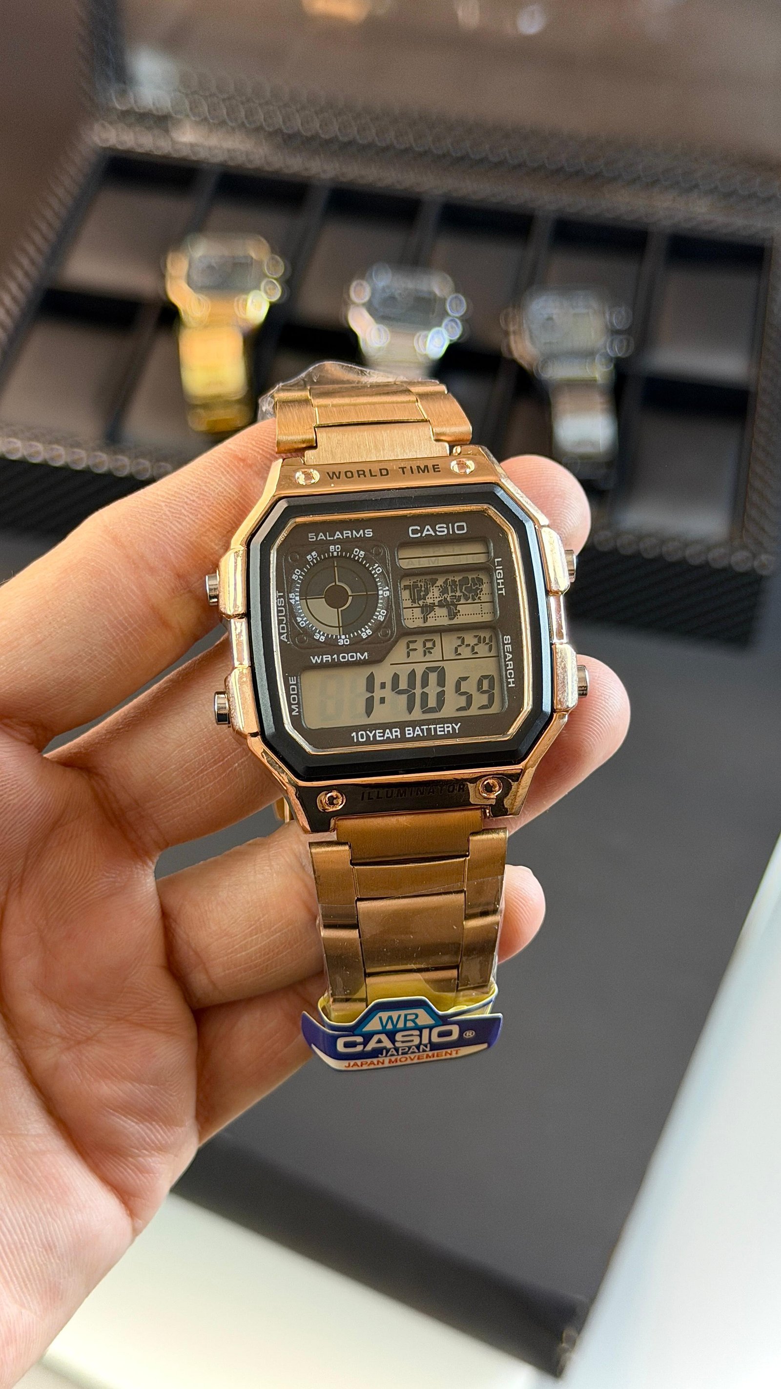 Casio World Time Rose Gold Digital Classic Watch