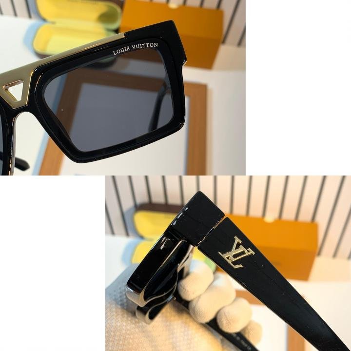 Louis Vuitton Carved Black Golden Hard Sunglass For Men 