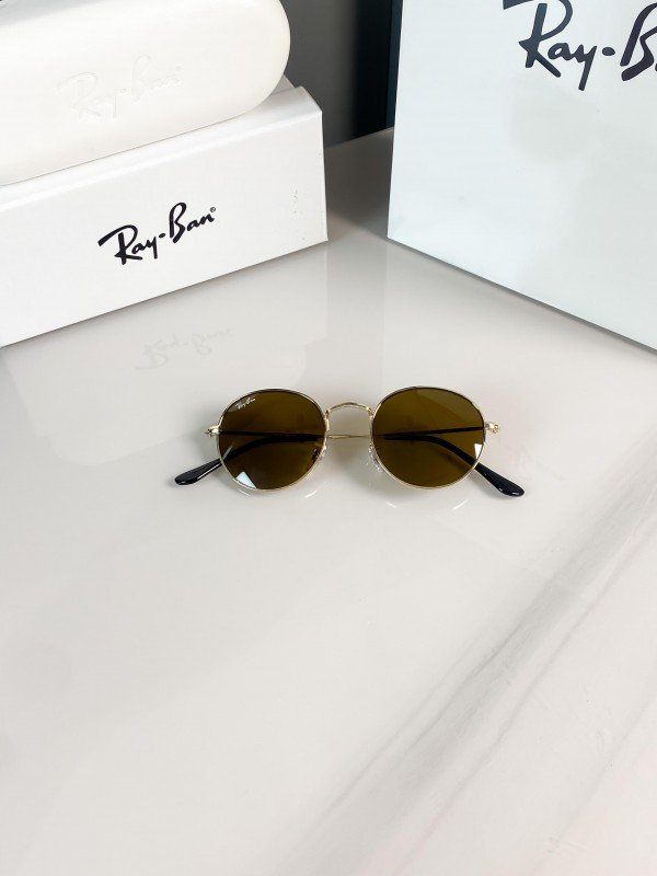 Ray-Ban 3447 Brown Shade Round Sunglass For Men 