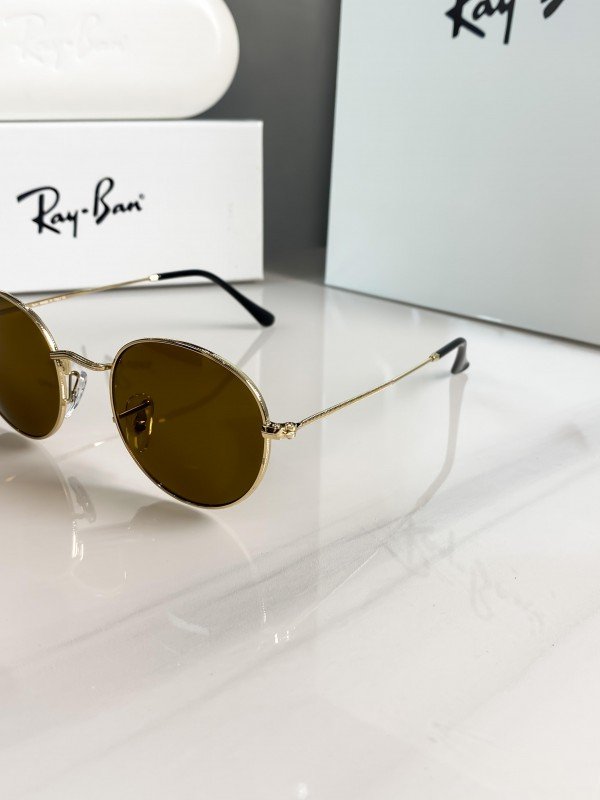 Ray-Ban 3447 Brown Shade Round Sunglass For Men 