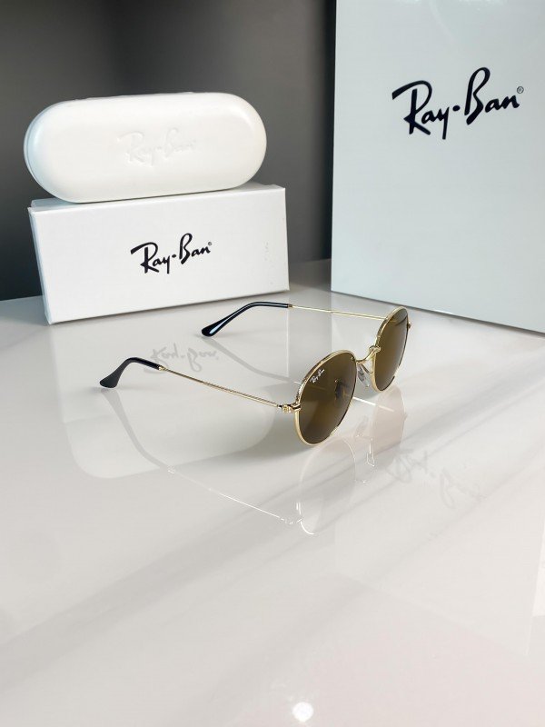 Ray-Ban 3447 Brown Shade Round Sunglass For Men 