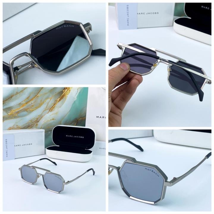 Maybach Silver Mercury Hexa METTALIC PREMIUM Sunglasses 