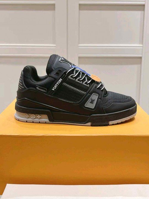 louis Vui_tton LV Trainer Sneakers black grey ( Unisex )