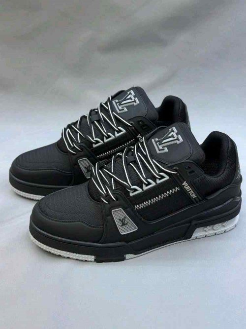 louis Vui_tton LV Trainer Sneakers black grey ( Unisex )