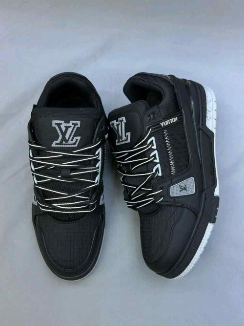 louis Vui_tton LV Trainer Sneakers black grey ( Unisex )