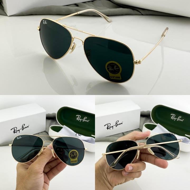 Ray-Ban 3026 Black Shade Gold frame Avaitor Sunglasses 