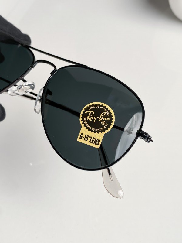 Ray-Ban 3026 All Black Shade Aviator sunglasses 