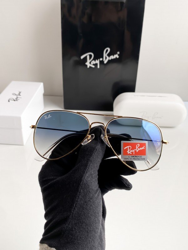 Ray-Ban Dual shade Blue Gradient Gold Frame Aviator ( Unisex )
