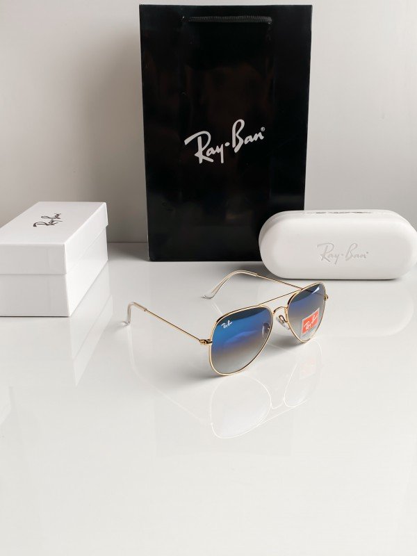 Ray-Ban Dual shade Blue Gradient Gold Frame Aviator ( Unisex )